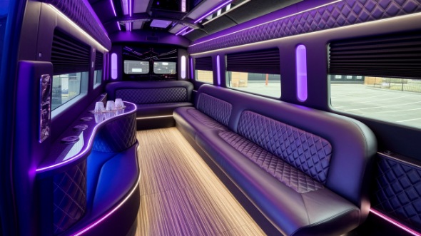 party bus rental interior forney